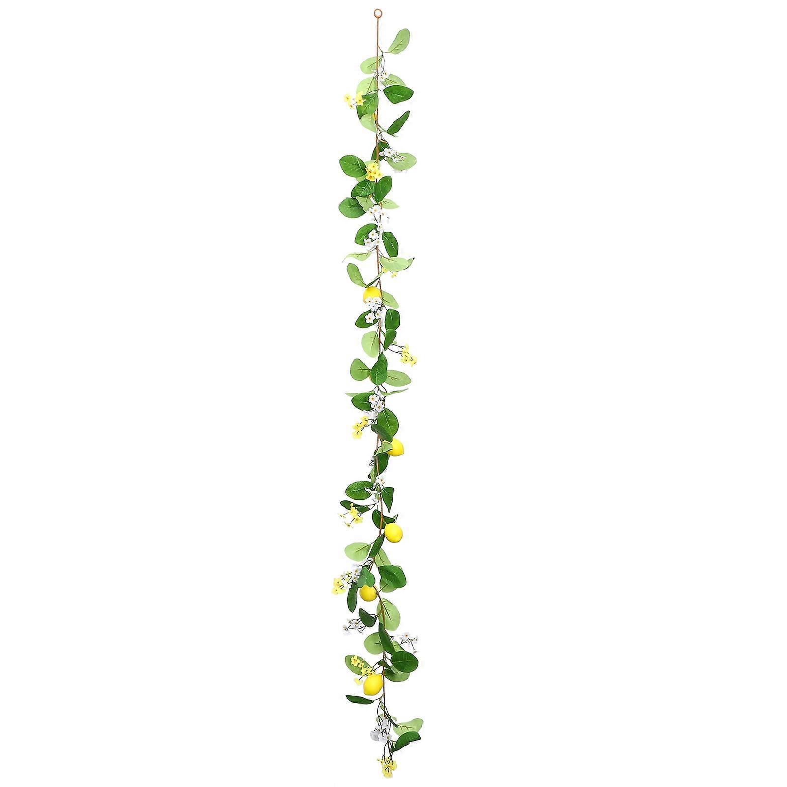 Lemon Leaves Artificial Garland Eucalyptus Vines Greenery Garland with Lemons