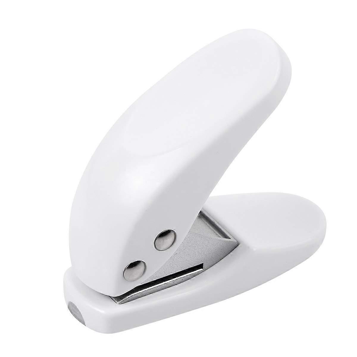 Mini Hole Puncher, 10 Sheets Punch Capacity, Single Ring Cute Handheld Hole Punches for Paper (White)