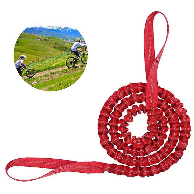 Tow Rope Bicycle Children Stretchy Bungee Rope Universal Durable Elastic Bungee Rope Compatible with All Mountain Bikes (Red)