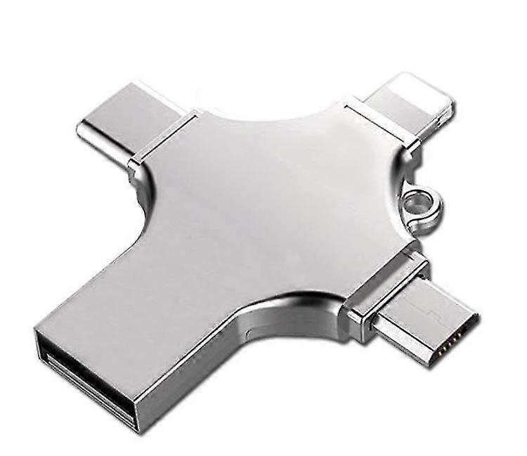 4-i-1 USB-flash-enhet kompatibel med iPhone, mikro-USB og type C-enheter