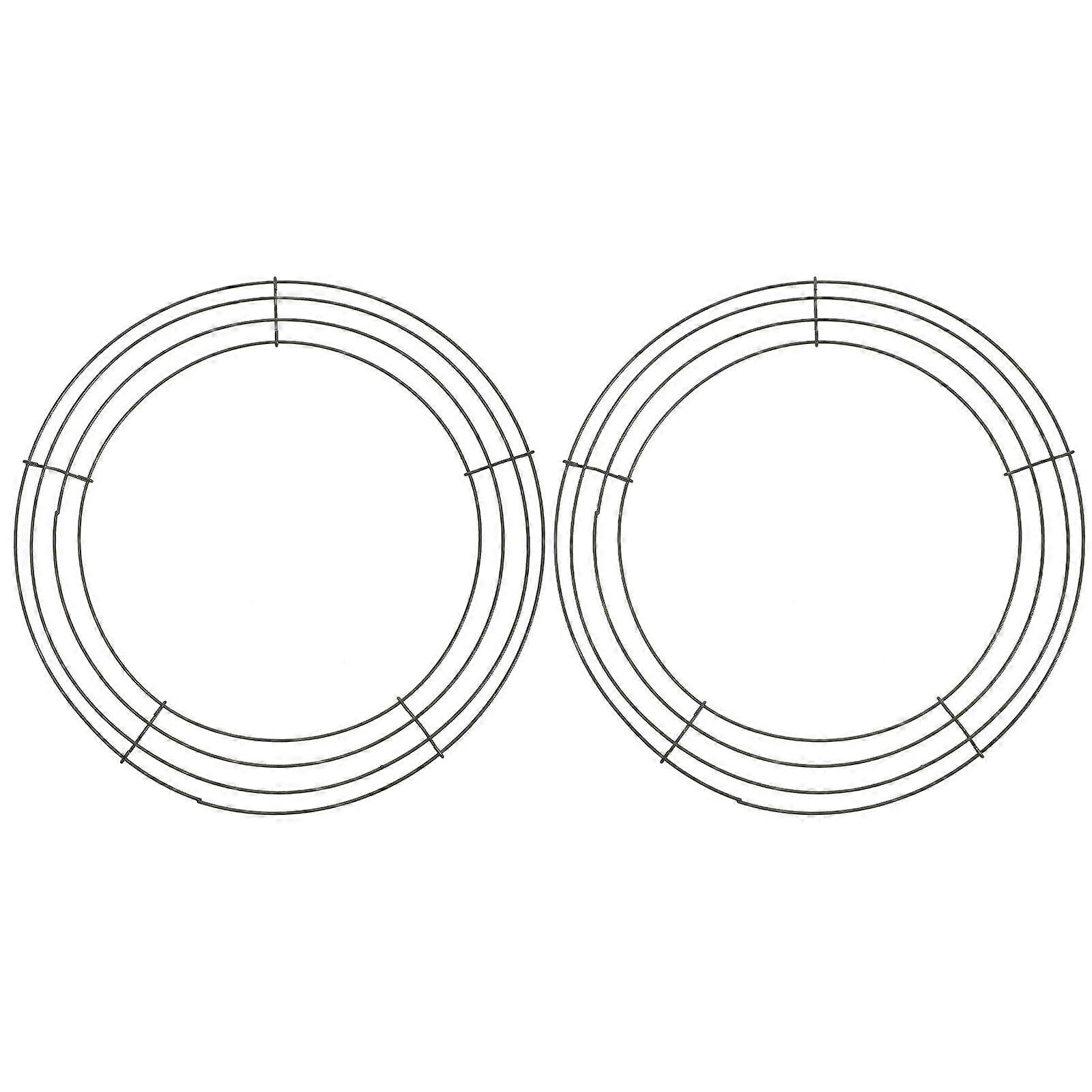 2pcs Wreath Form Round Backdrop Stand Flower Wreath Ring Stand Circle for Decoration