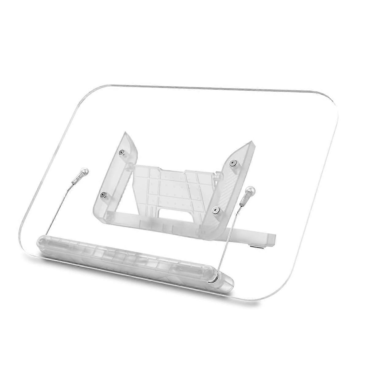 Acrylic Book Stand for Reading,Cookbook Holder, Levels Angle Adjustable, Foldable & Portable for Office, Kitchen, School
