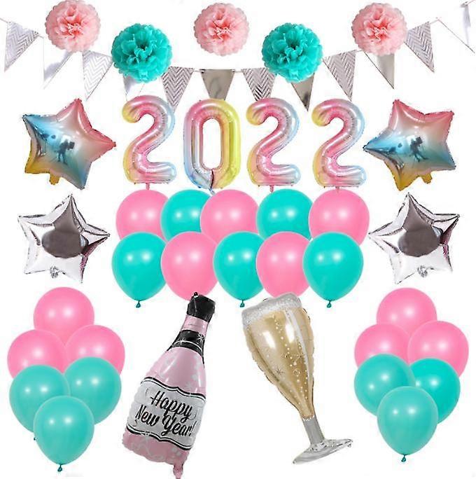 2022 Happy New Years Eve Party Decorations Set - Party Supplies Kit