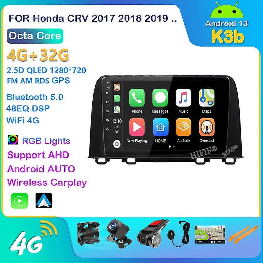 carplay Autoradio Android 13 Car Radio With Screen 4GB 64GB Head Unit Tape Recorder Carpaly Auto For Honda CRV CR-V 2017 2019