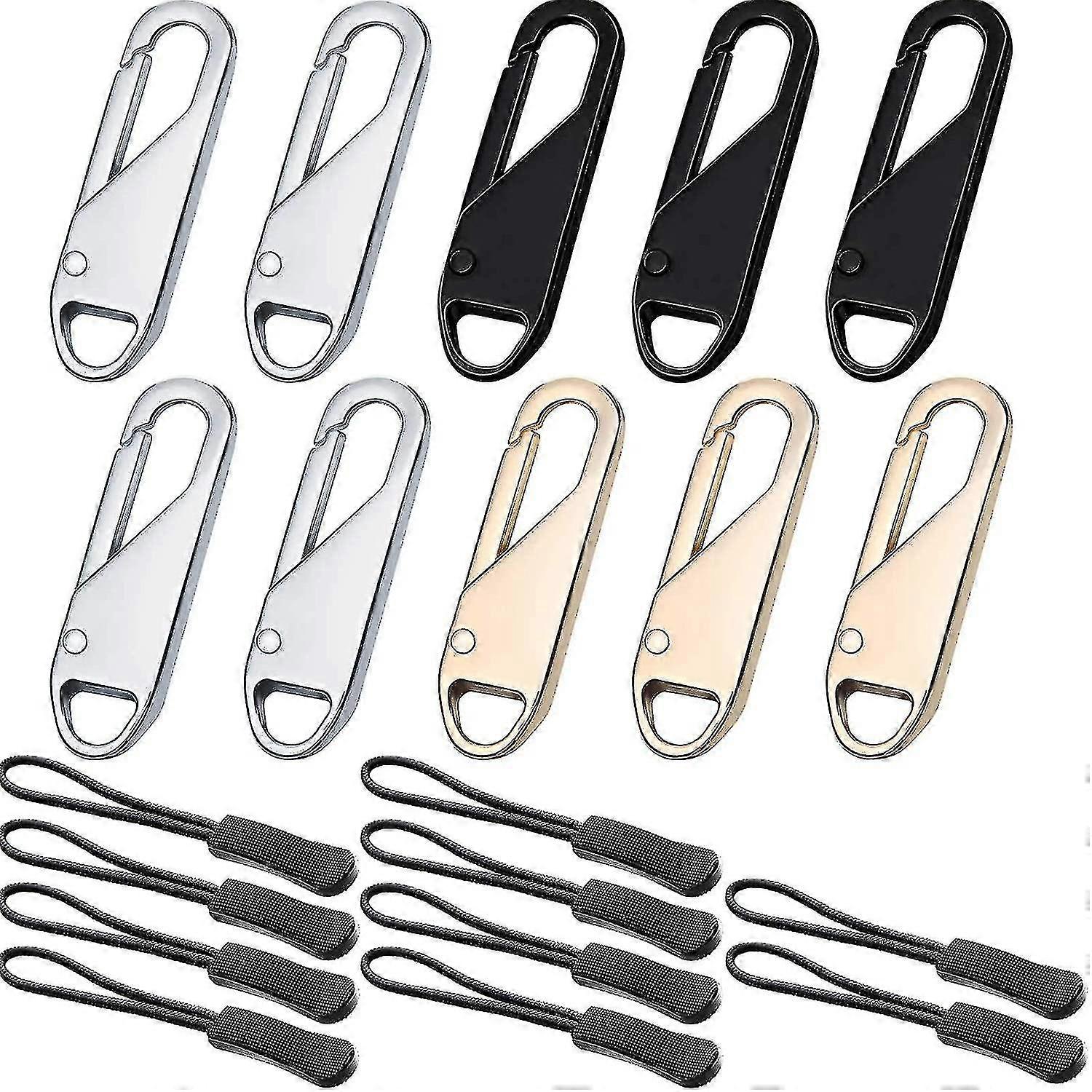 10 Pcs Zipper Pull Tab Replacement Metal Zipper Extender Handle Fixer