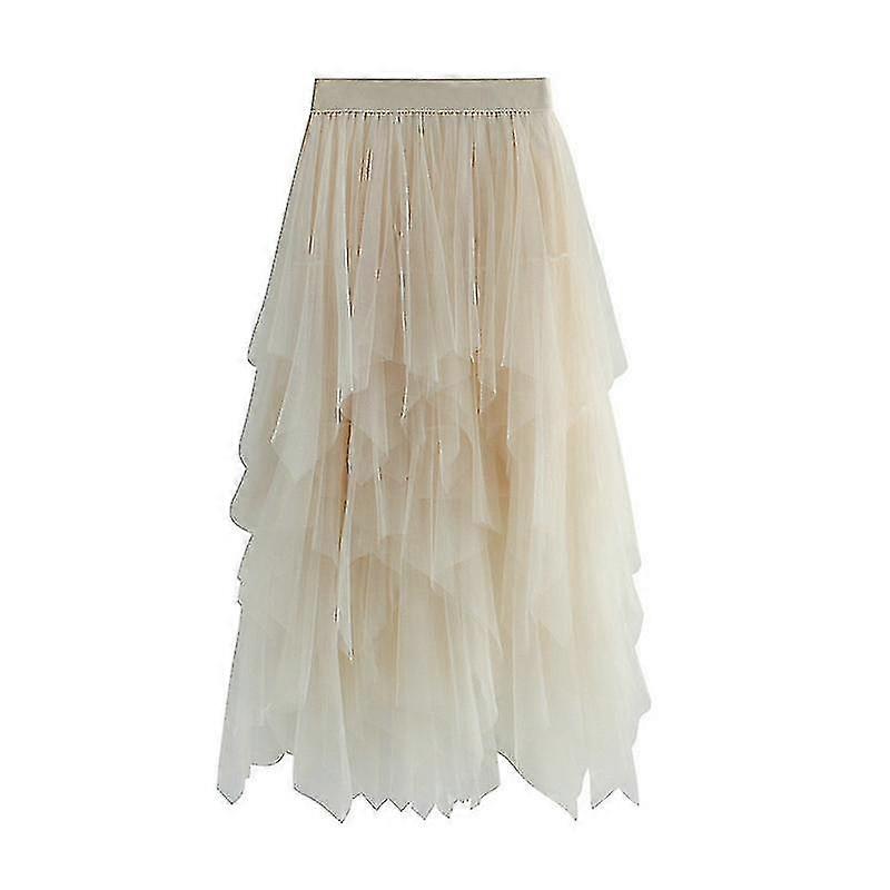 Femei high waist Slim Tulle Fusta elastica talie mesh long paragraph fusta Rochie (alb/negru/ roz Multe culori)#jxsm8063