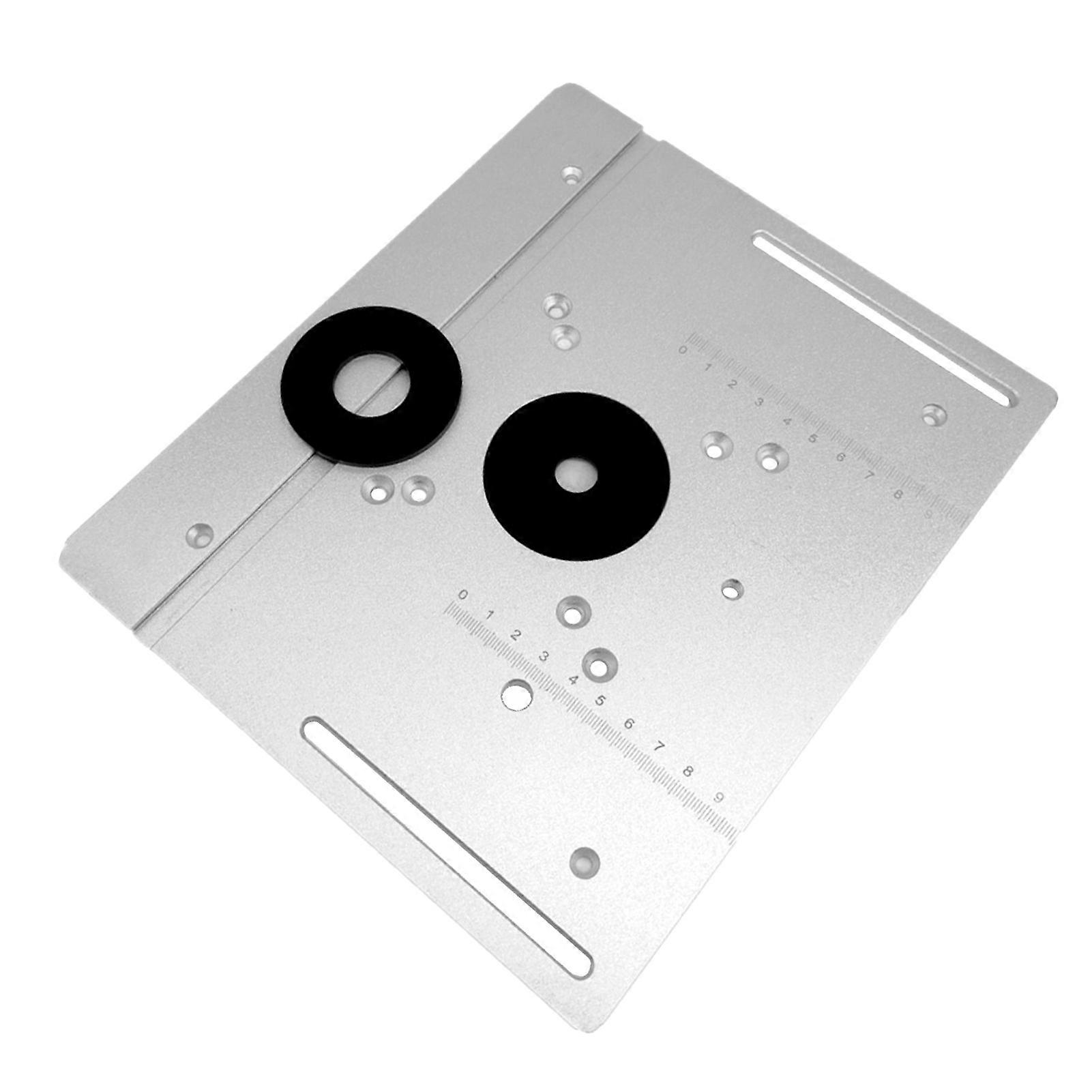 2 in 1 Router Table Insert Plate Aluminum Alloy Table Flip Board for Woodworking Bench Milling Trimming Machine Silver