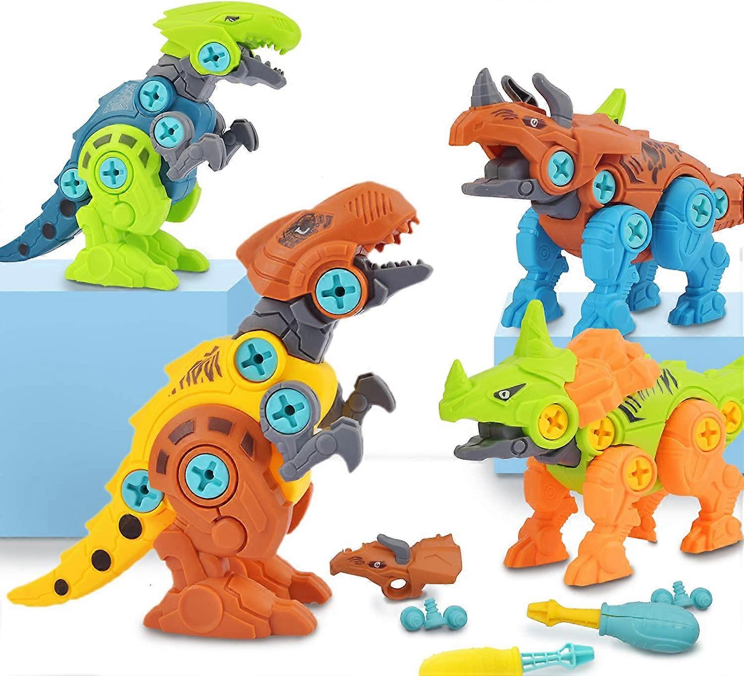 2023 - تفكيك ألعاب الديناصورات للأولاد بناء مجموعة ألعاب STEM لعبة التعلم البناء 4 حزم ديناصورات الأطفال