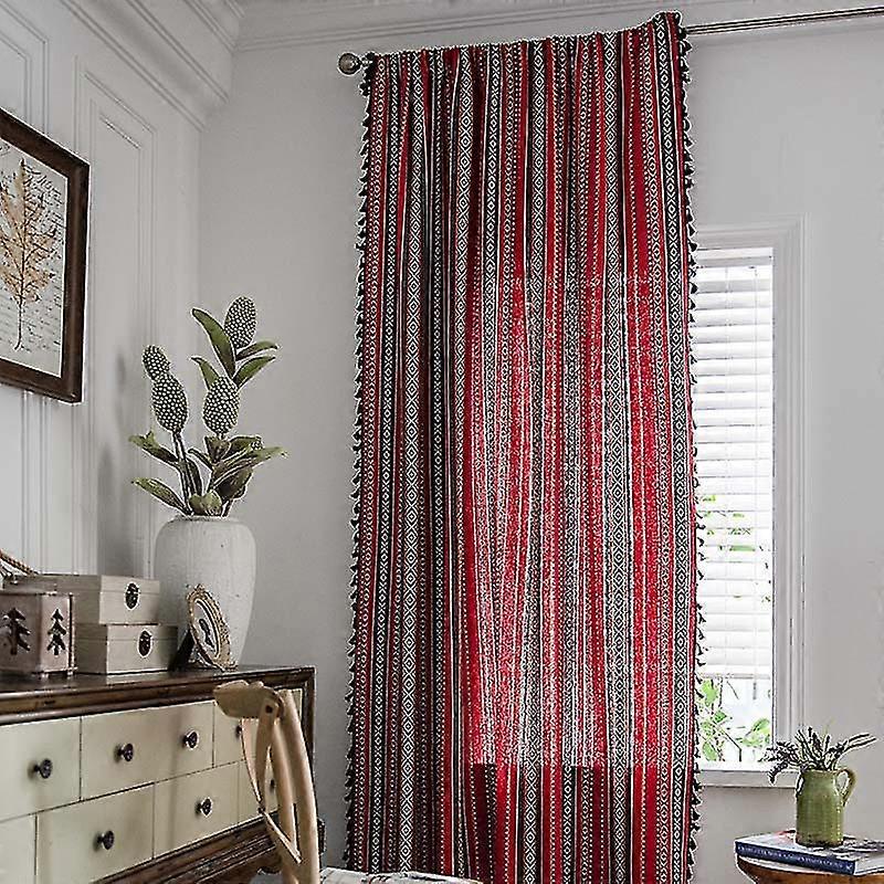 Spot Yarn-dyed Red Sliver Nappine Semi-shading Bay Window