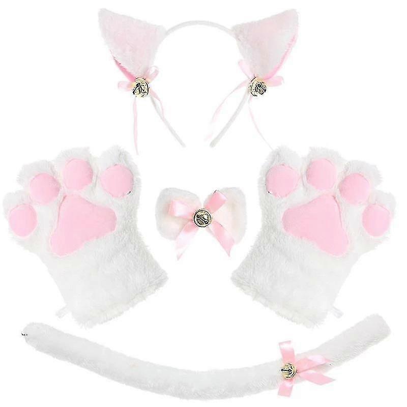 かわいい猫コスプレ衣装パーティーファンシードレス衣装猫の耳テール襟の足の手袋セット