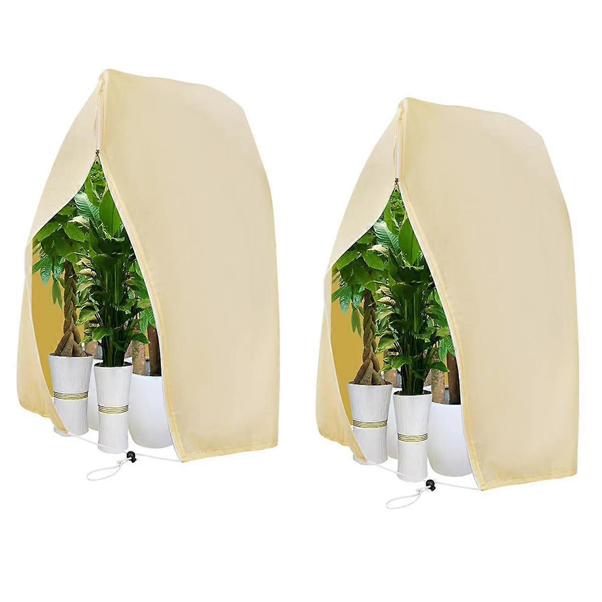 Winter Plant Cover Cold Protection Cover with Drawstring and Zipper Frost Blankets Multi-Function S