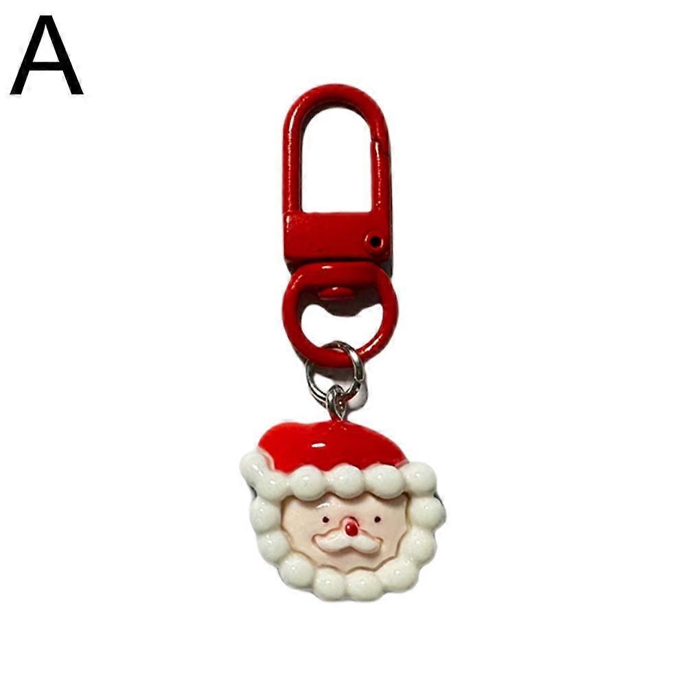 Keyring Christmas Keychain Hanging Chain Gift Cartoon Resin Key Pendant