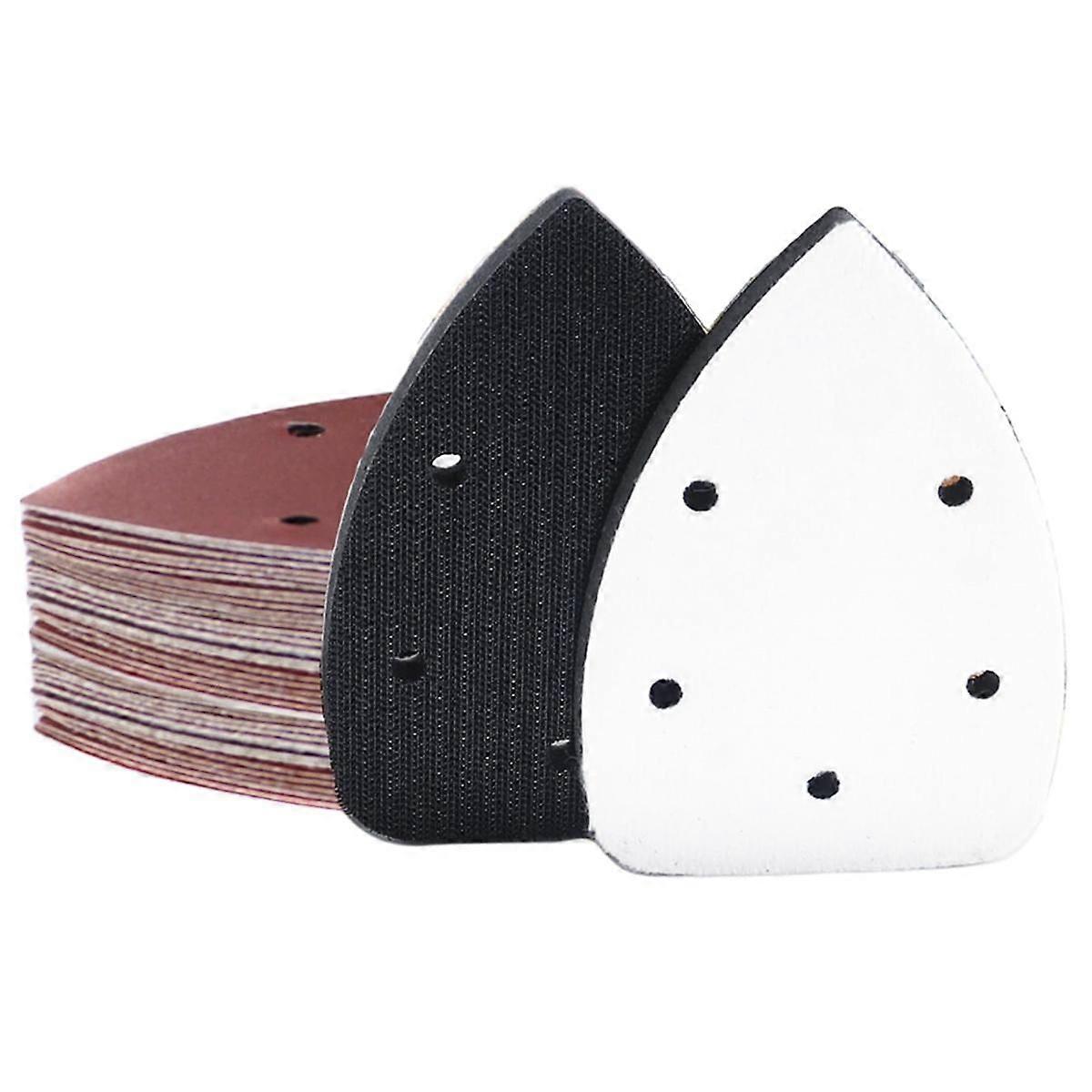 33Pcs Sand Paper Mouse Sander Sandpaper with 2Pcs Detail Sander Paper Interface Pad Hook and Loop T
