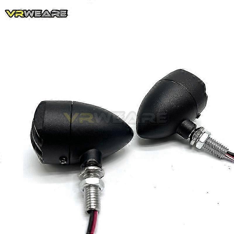 2pcs Vintage Motorcycle Turn Signal Indicator Blinker Light Flasher Lamp for Harley for Cafe Racer Silver BlackMotor Vehicle Lighting