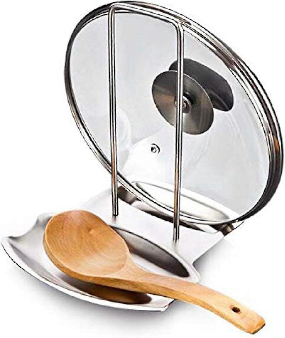 Stainless Steel Kitchen Organizer Pot Lid Shelf Rack for Space-Saving Storage, Adjustable Design, Easy Access, 3-Tier System