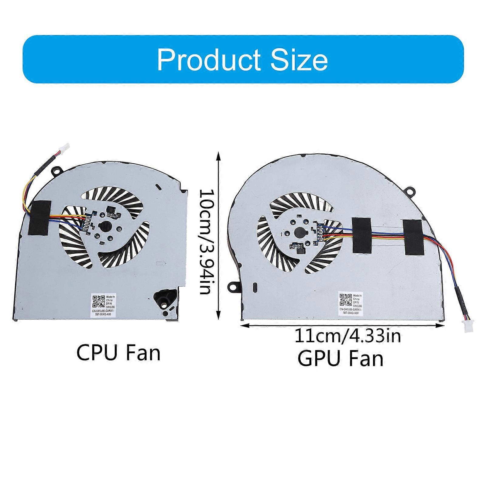 Laptop CPU GPU Radiator Fan for DELL for Alienware 17 R4 R5 P31E ALW17 ALW17C 0FRPY8 Cooling Fans for DC 5V 0.4A Cooling