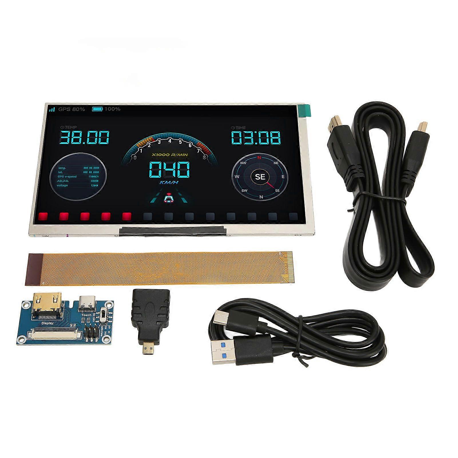 7 Inch IPS Screen HD 170 Degree Viewing Angle Backlight Thin Integrated Display for Raspberry Pi for Windows PC