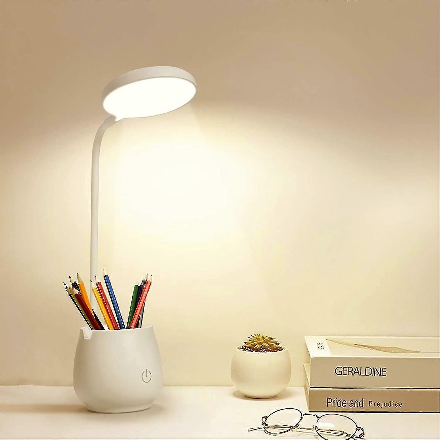 Desk Lamps For e Office, Led Desk Light With Pen Holder Phone Holder, 3 Color Light Modes, Eye-caring Reading Night Light For Students Kids, Table,609