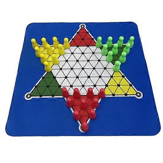 1 Set Chinese Checkers Game with 24CM Rubber Chessboard 30 Chess Pieces