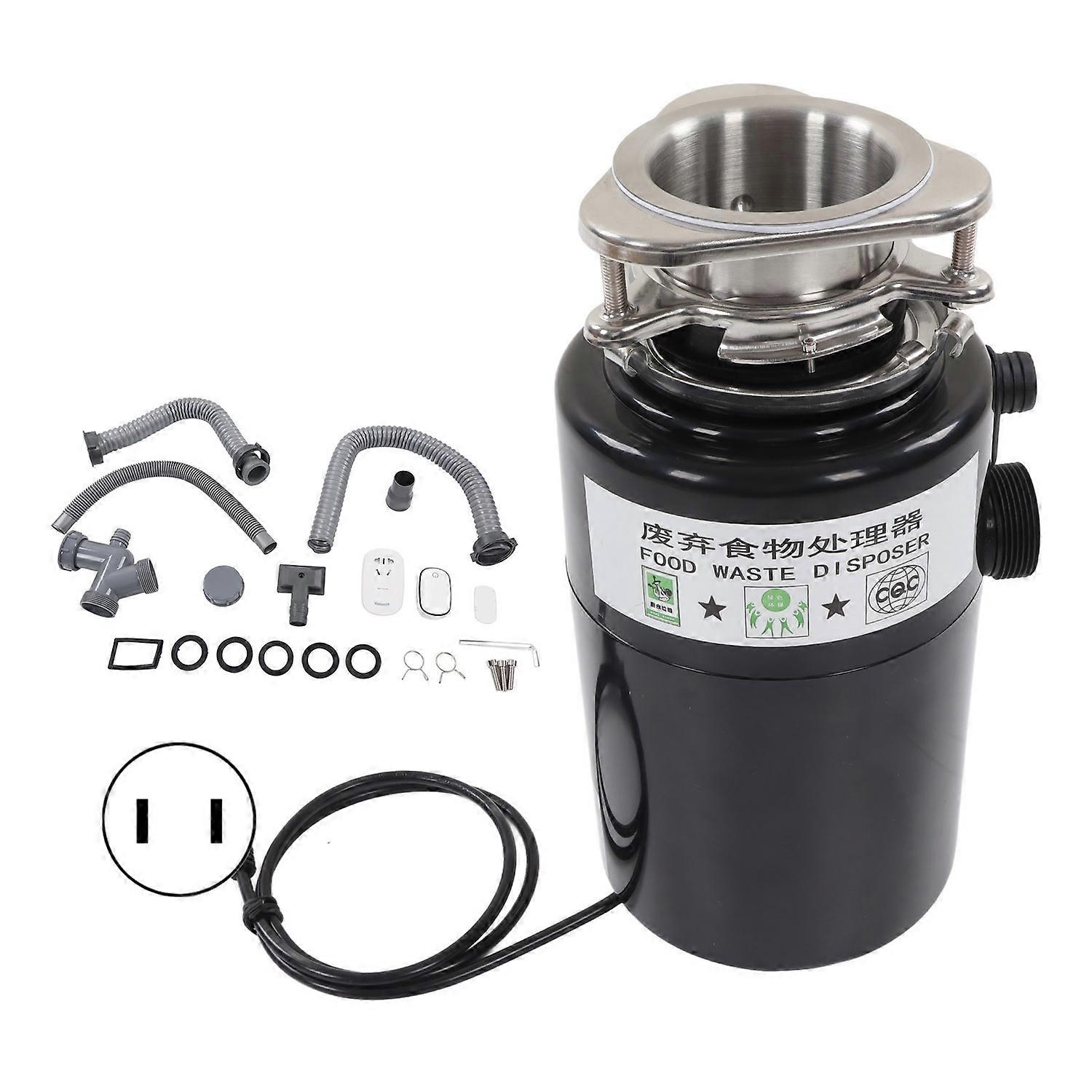 Kitchen Waste Disposer 1HP Power High Speed Large Torsion Low Noise Black Remote Control Food Garbag