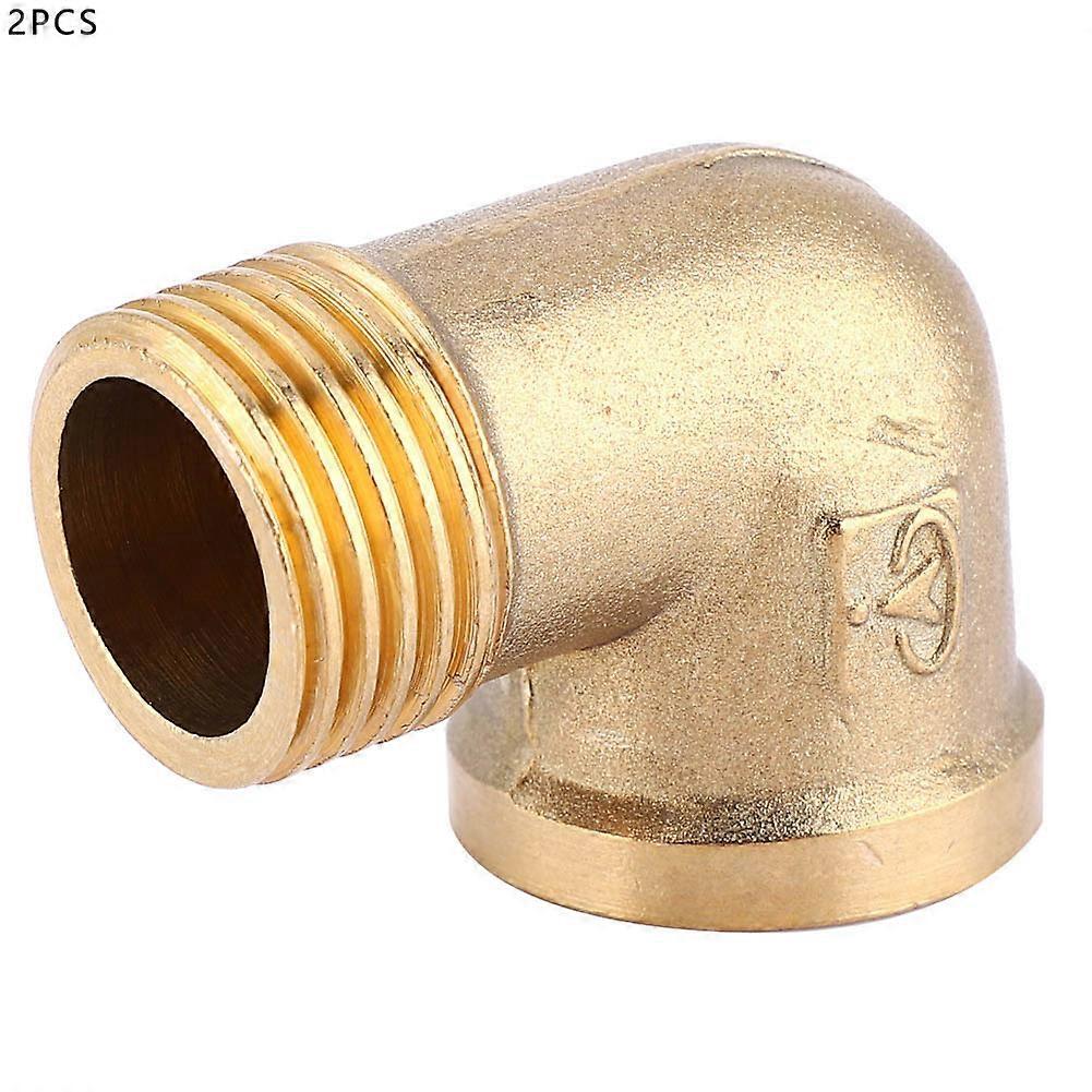 2 Pcs Pure Brass Elbow Pipe Fitting MBSP FBSP Thread Pipe Connector(1/2'')