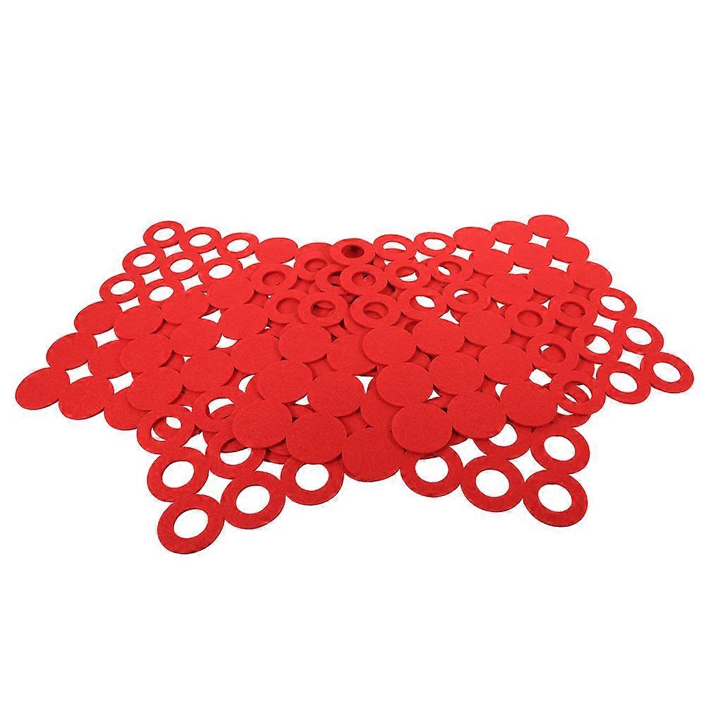 4PCS Square Shape Felt Placemats Dinner Table Desk Mats Decoration Red