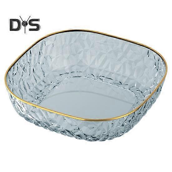 Fruit Plate Translucent Diamond-texture Light Luxury Large Capacity Fruit Plate Versatile Elegant Countertop Organizer