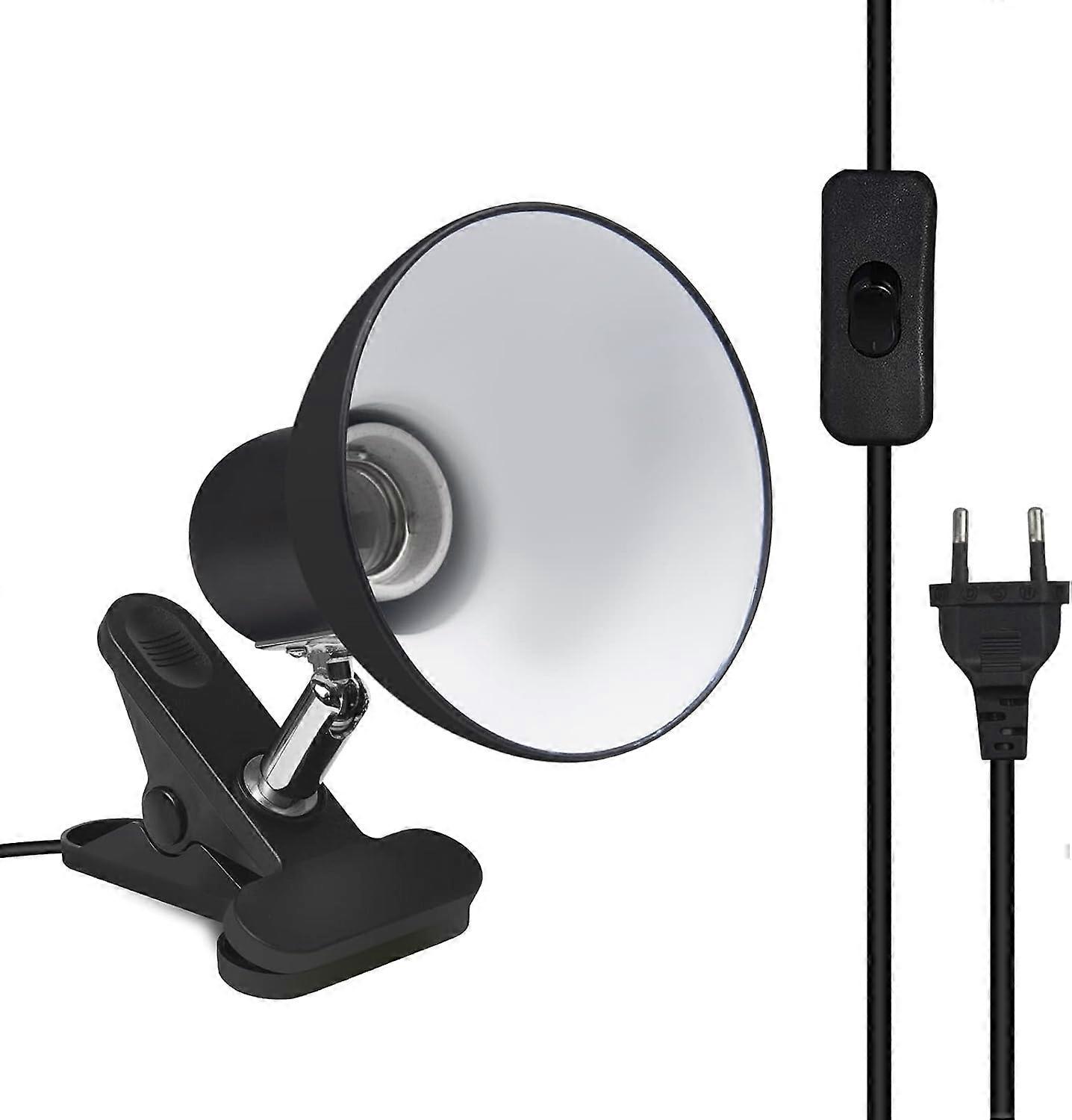 E27 Clamp Lamp with Switch, 270° Rotation, Edison Screw Socket Holder
