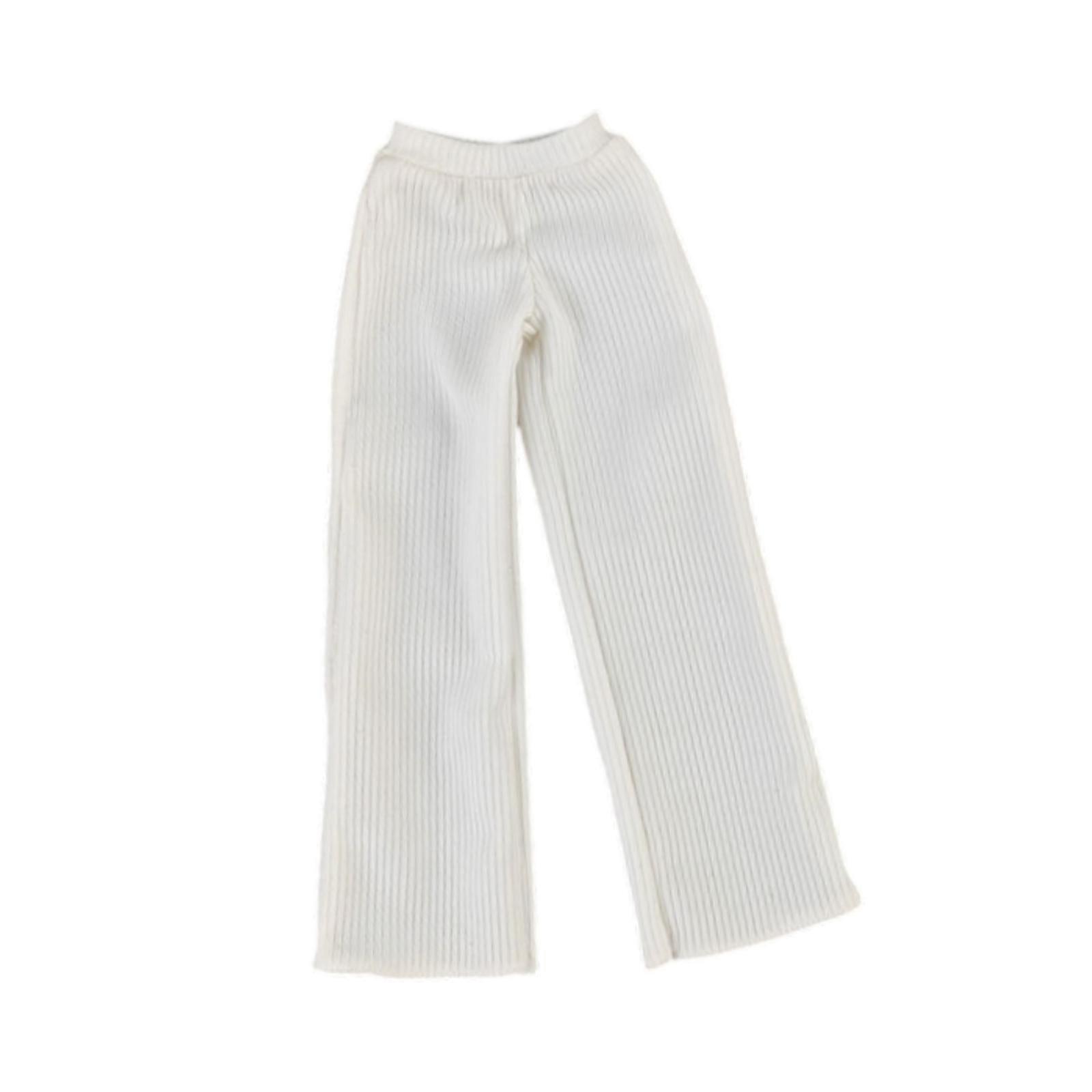 1:6 Scale Miniature Casual Trouser Loose for 12'' Action Figures Accessories White