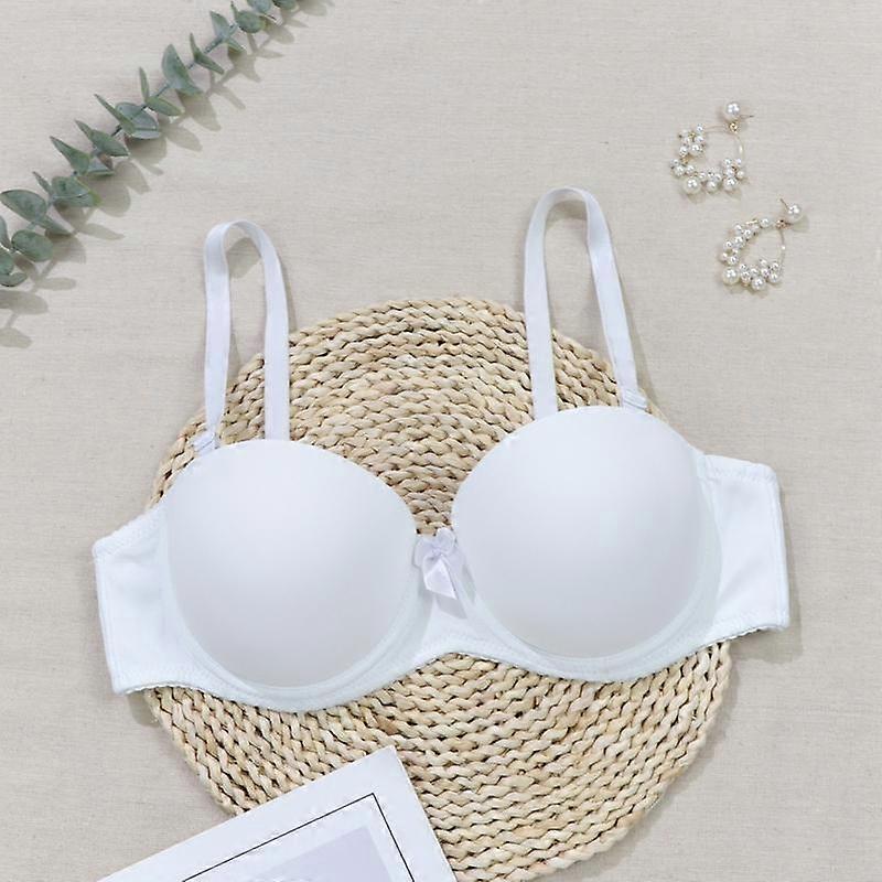 Women's Bow Balconette Bra Solid Seamless Underwear B Cup with Wired Padded Bras