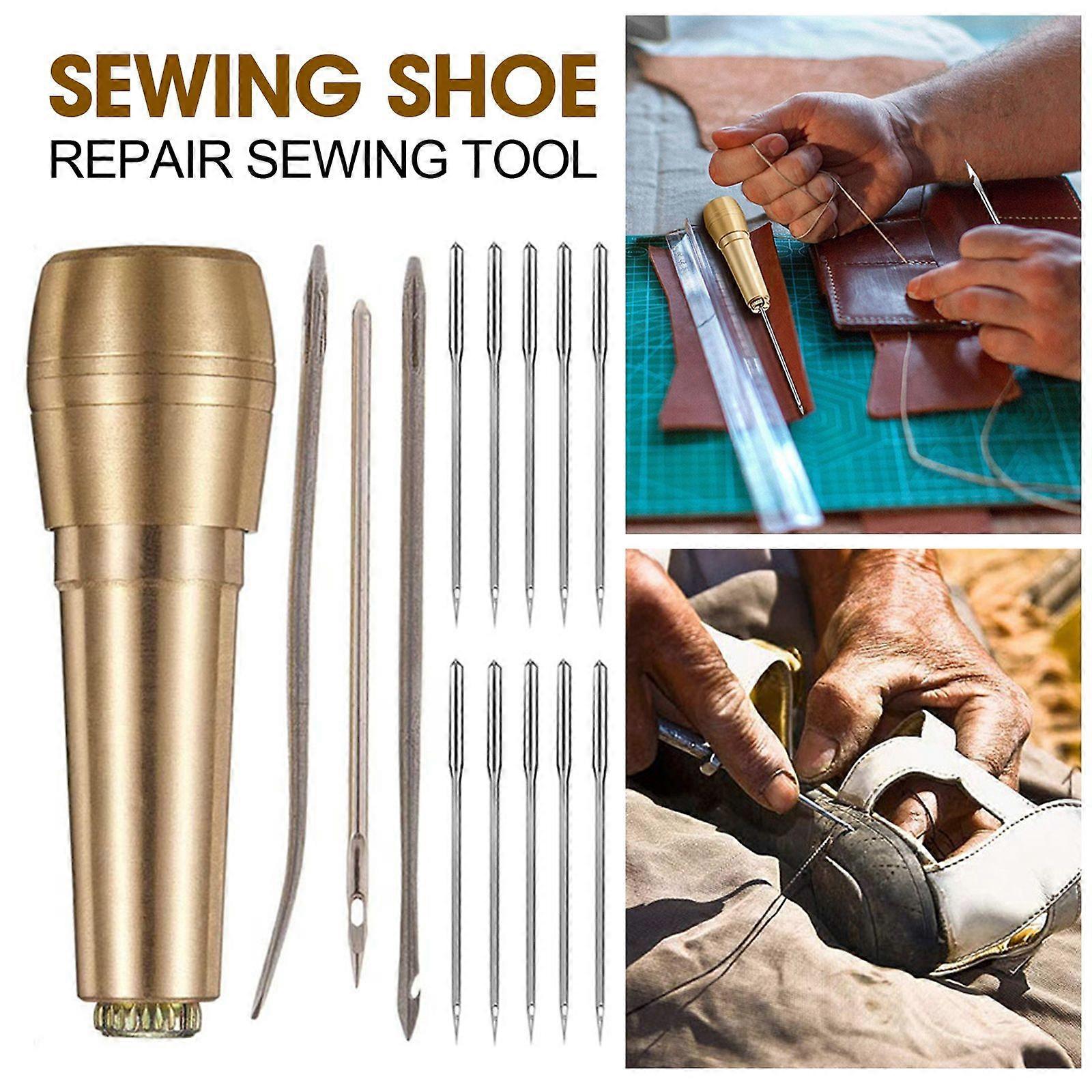 Ompelu Naskali Puinen kahva Neulat Nahkakengän korjaus Nahka Punch Scratch Työkalut