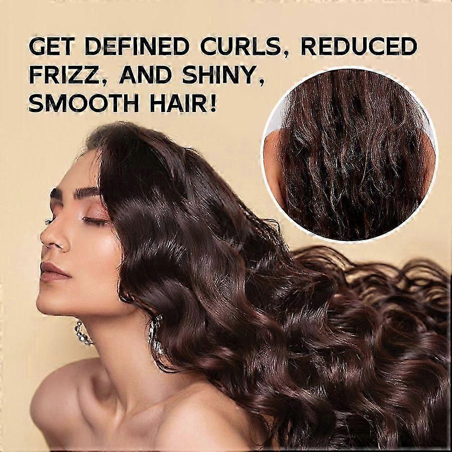Black Castor Oil Curling Cream With Argan Oil Curl Enhancer Moisturizing & Frizz Control Leave-in Conditioning Cream Hydrating Wavy Hair Curl Defining