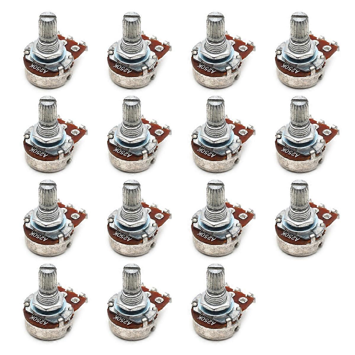 15 stk. A-type (tone) gitartilbehør 18 mm elektrisk gitar liten potensiometer toneknapp modulasjonsbryterhåndtak A250K