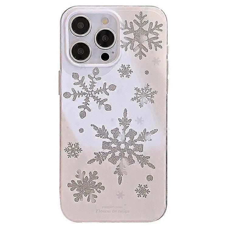 Compatible For iPhone 16 Pro Max Case Glitter Snowflake Pattern TPU Phone Cover