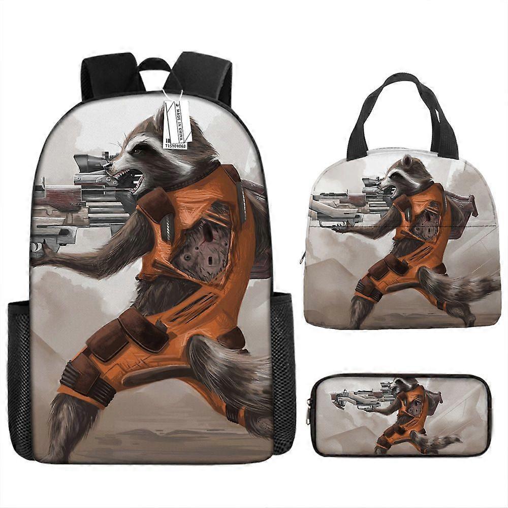 حراس المجرة 3 قطع / مجموعة Bcakpacks الكرتون الأطفال بنين بنات حقائب مدرسية خفيفة الوزن الطلاب للماء القدرات موتشيلاس جروت