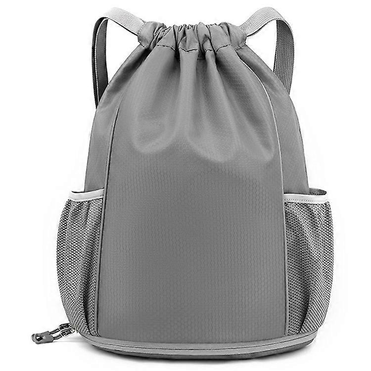 HALIN Men Women Outdoor Drawstring Backpack Waterproof Nylon Shoulder Bag with Reflective Strips