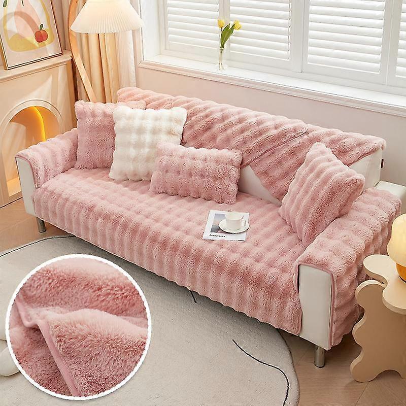 Warm Velvet Sofa Cover, Imitation Rabbit Fur Sofa Pad,Thick Plush Sofa Mat, Sofa Cushion for Winter, Sofa Covers for Living Room