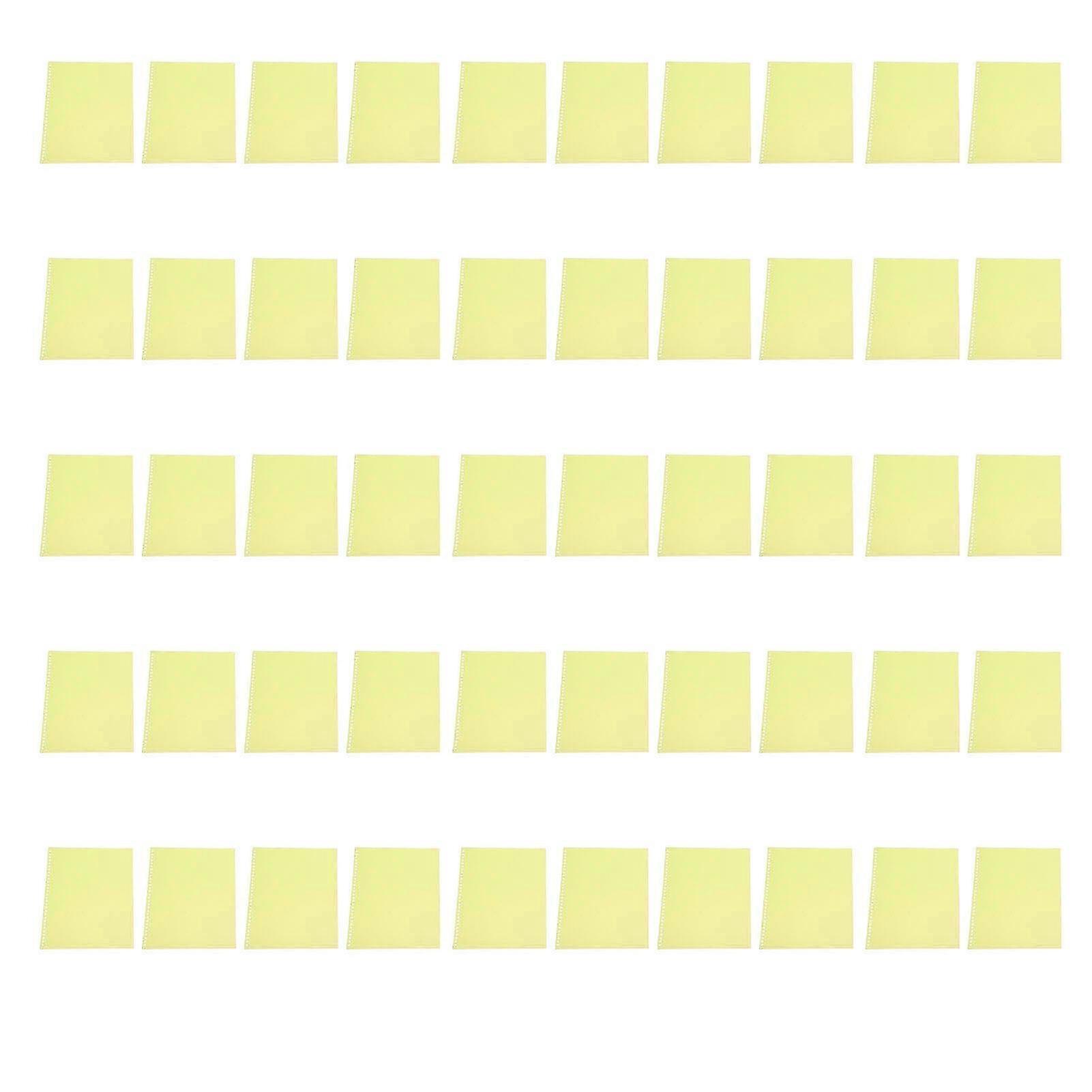 50pcs Sheet Protectors 30 Hole A4 Flexible Frosted Translucent Waterproof Reusable Binding Covers for Reports Presentations Yellow