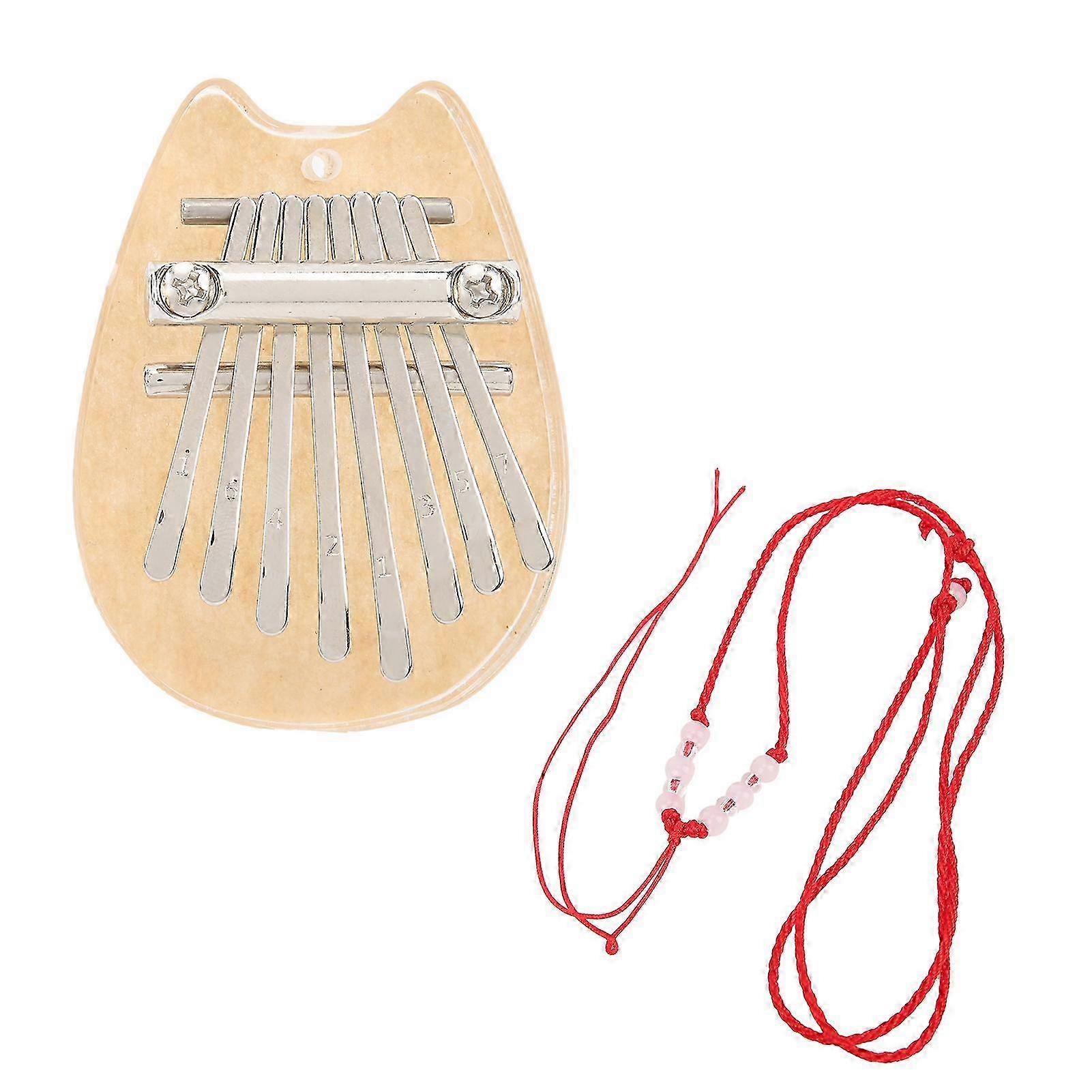 Pouce Piano Mini Corps Transparent Portable Acrylique Cat Oreille Doigt Instruments de Musique 8 Touches