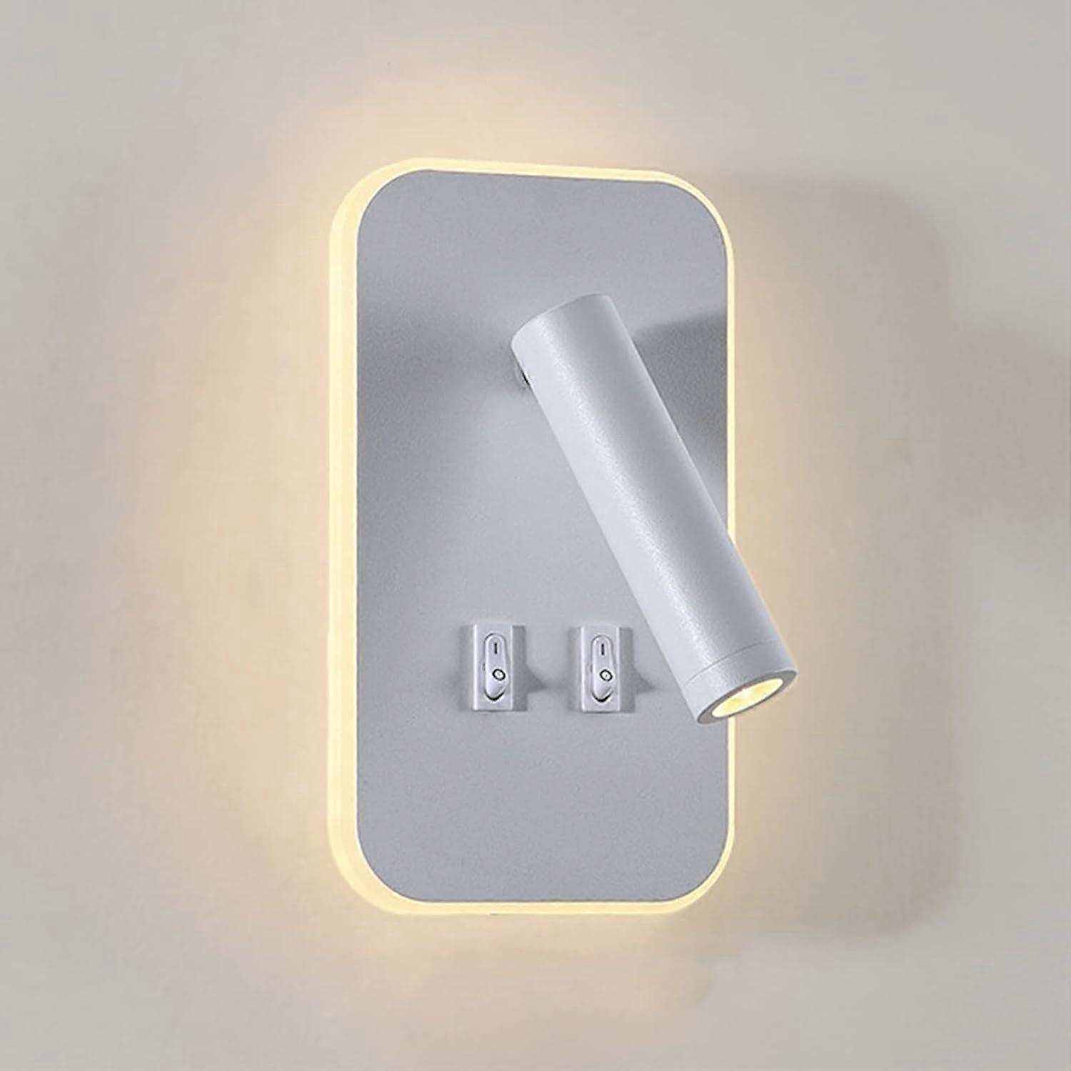 Spotlight Wall Lamp With Adjustable Beam Angle, Stepless Dimmable High Luminous Efficacy, Powder-Coated Surface For Indoor Spaces (C Style-White)