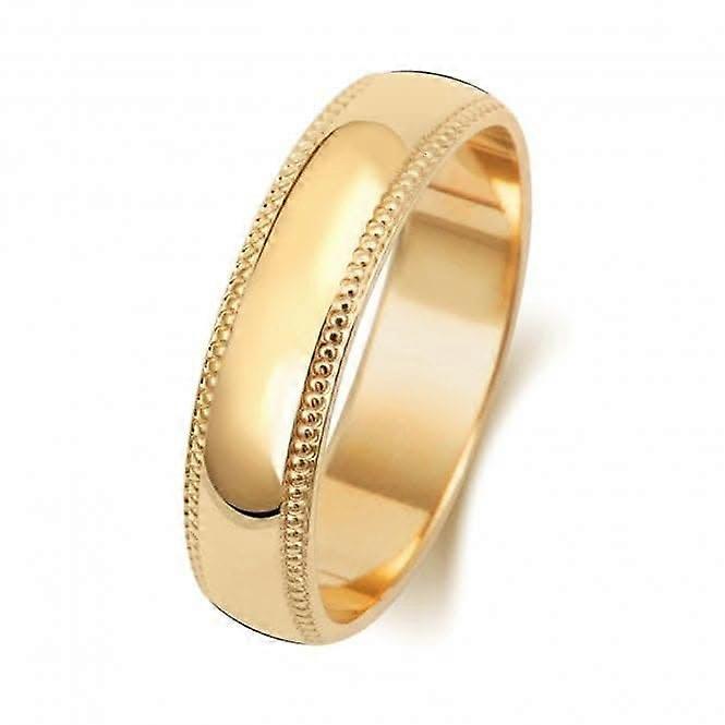 Trauring 18K D Form Millgrain 4 mm-1,2 Trauring WQ185M