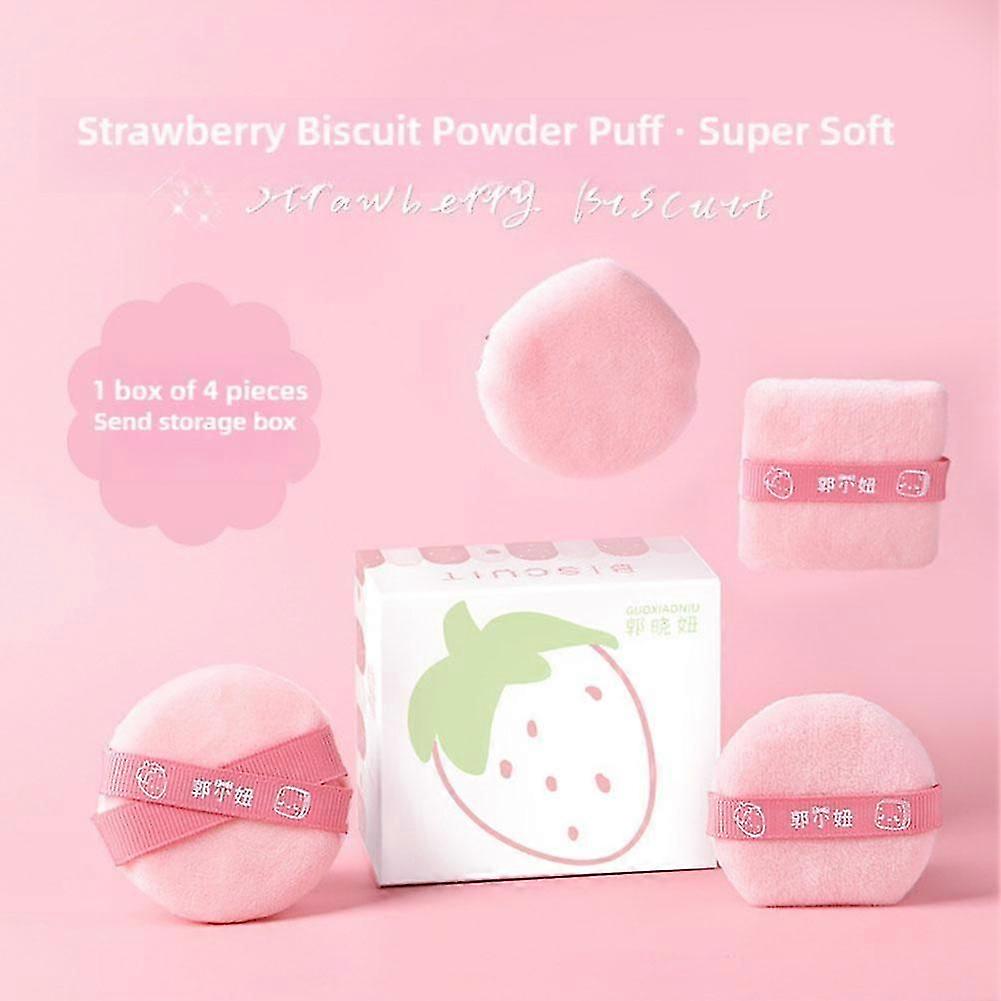 Strawberry Velvet Triangle Powder Puff Face Blender Make Sponge Soft Compact