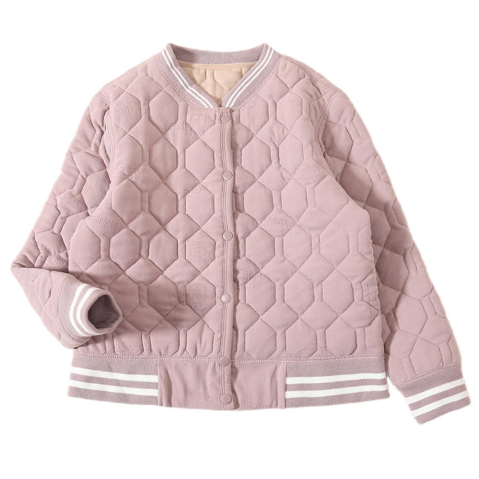 Kinder Baumwolljacken Futter Weicher warmer Steppmantel Innenseite für Eltern-Kind Winterkleidung Schuluniform unter dem Futter Mantel Lila