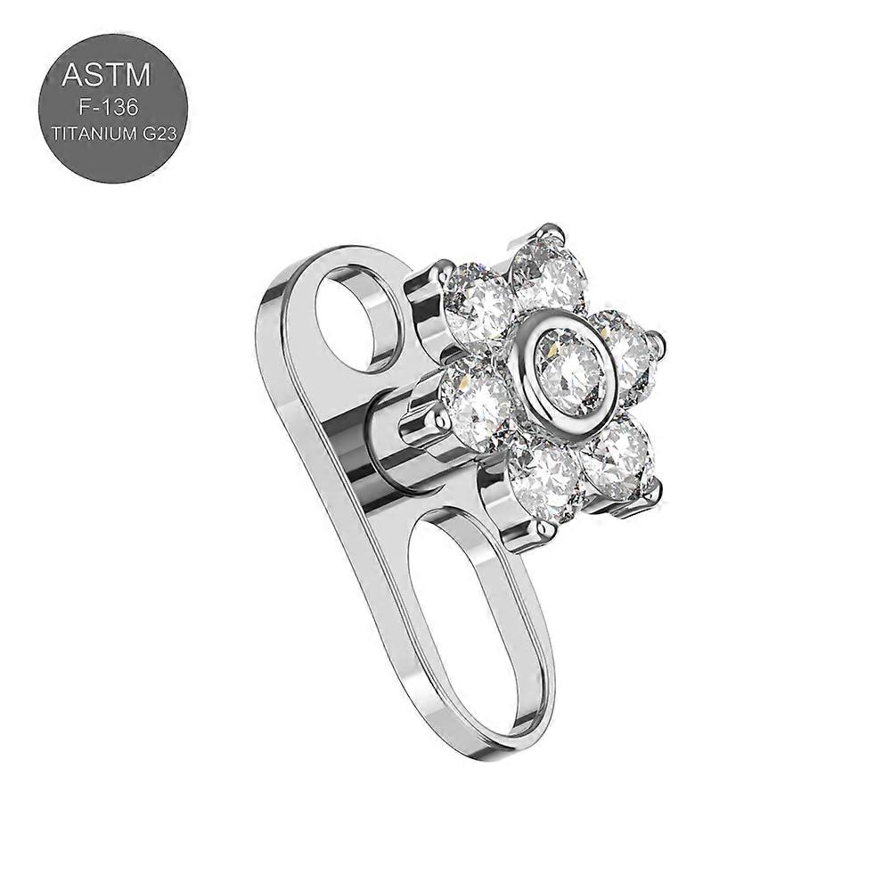 Cz Jewelled Spring Flower Dermal Anchor