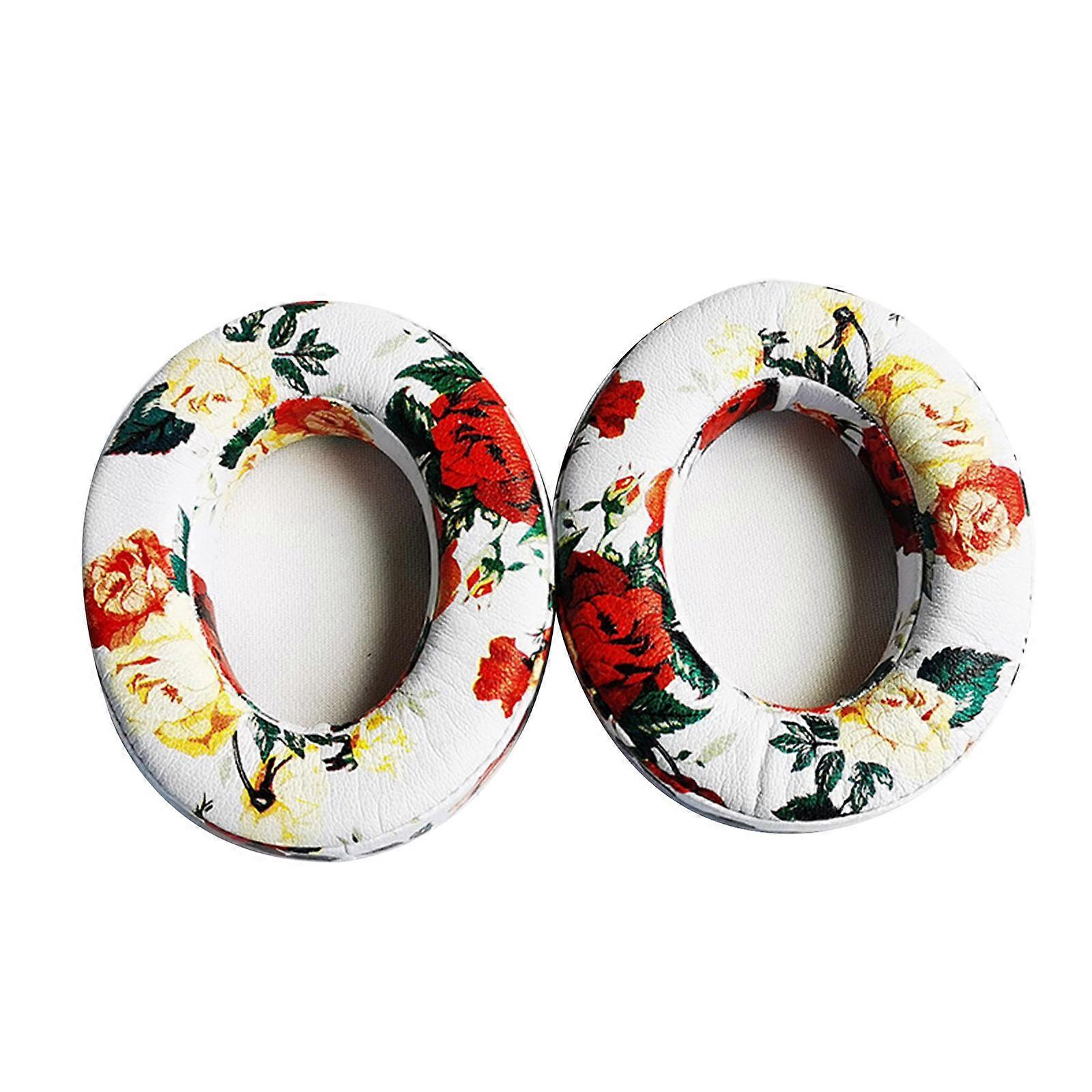Soft Protein Earpads Noise Cancelling Ear Pads for Studio2.0 Earphone Memory Foam Earcups Easily Replaced Ear Cushions white print
