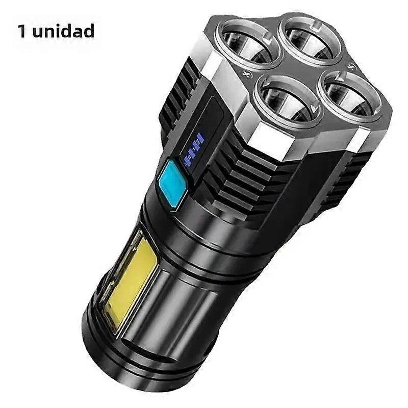High Power LED Portable Camping Lantern with 4 LED Lights and COB Sidelight, Rechargeable, 4 Lighting Modes