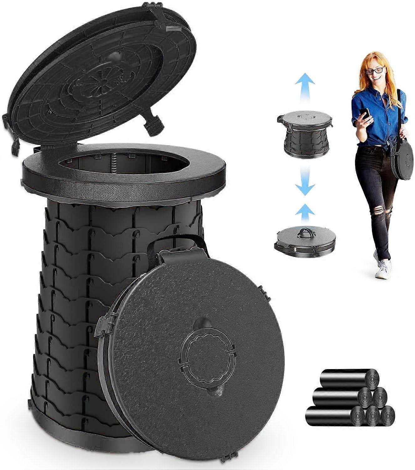 Toilet for Camping with XXL Capacity 19.7"H Portable Sanitation Solution for Outdoor Use, Lightweight and Easy to Clean