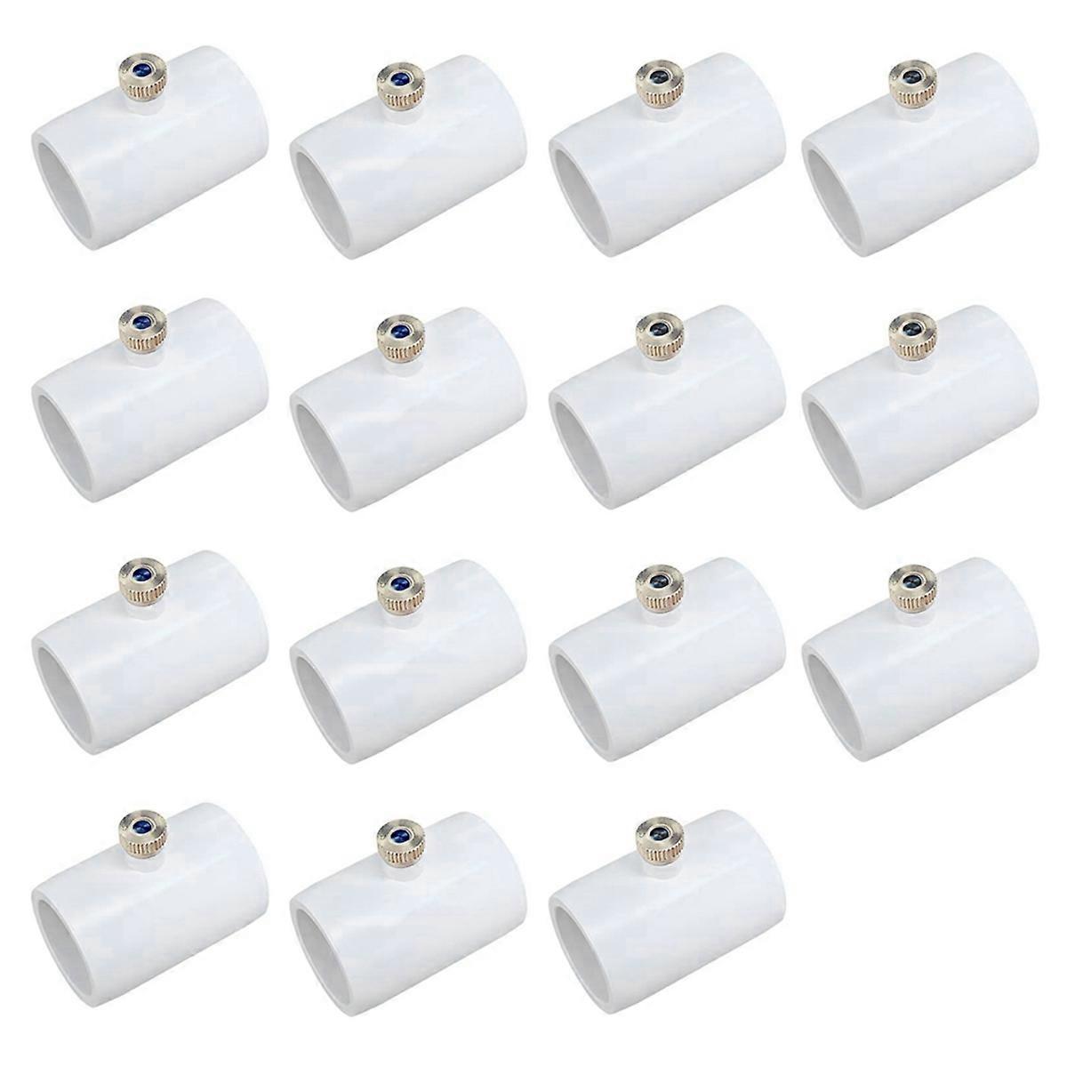 15Pcs 1/2Inch PVC Nozzle Connector with Brass Misting Nozzle