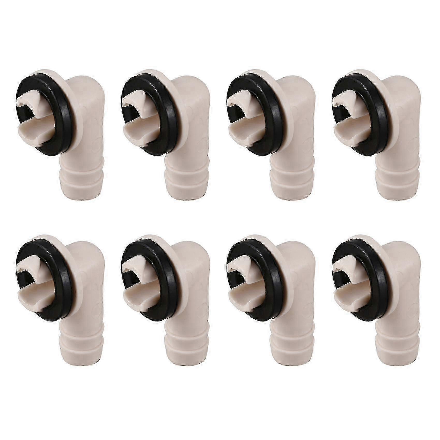 8X AC Drain Hose Elbow Connector with Rubber Ring for Mini-Split & Window Air Conditioners