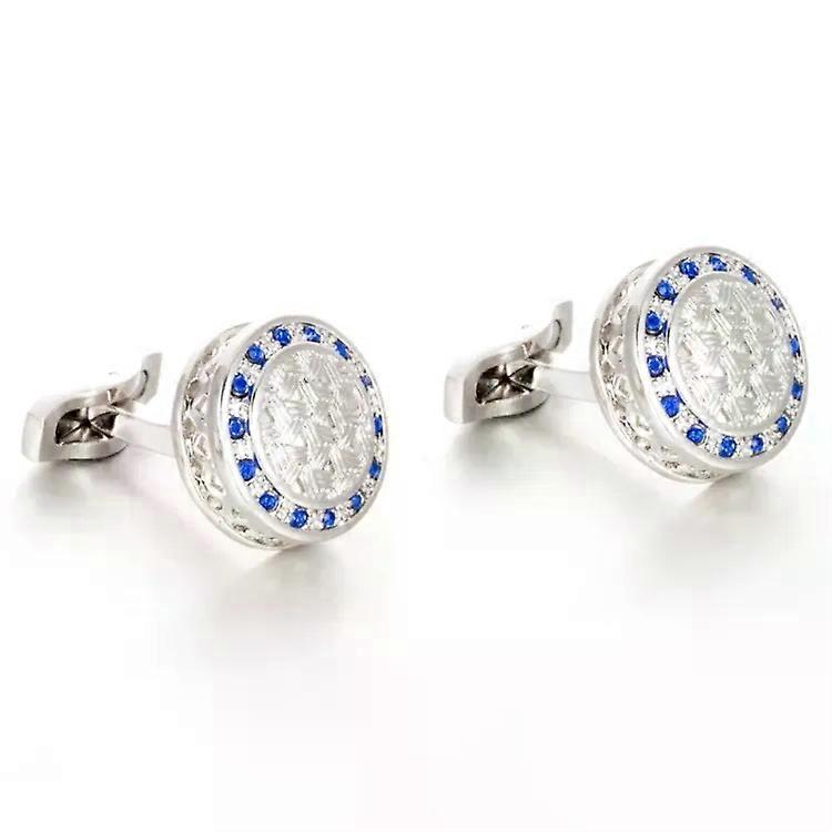 ラウンドクリスタルカフスボタン-フレンチスタイルのエレガントなアクセサリー